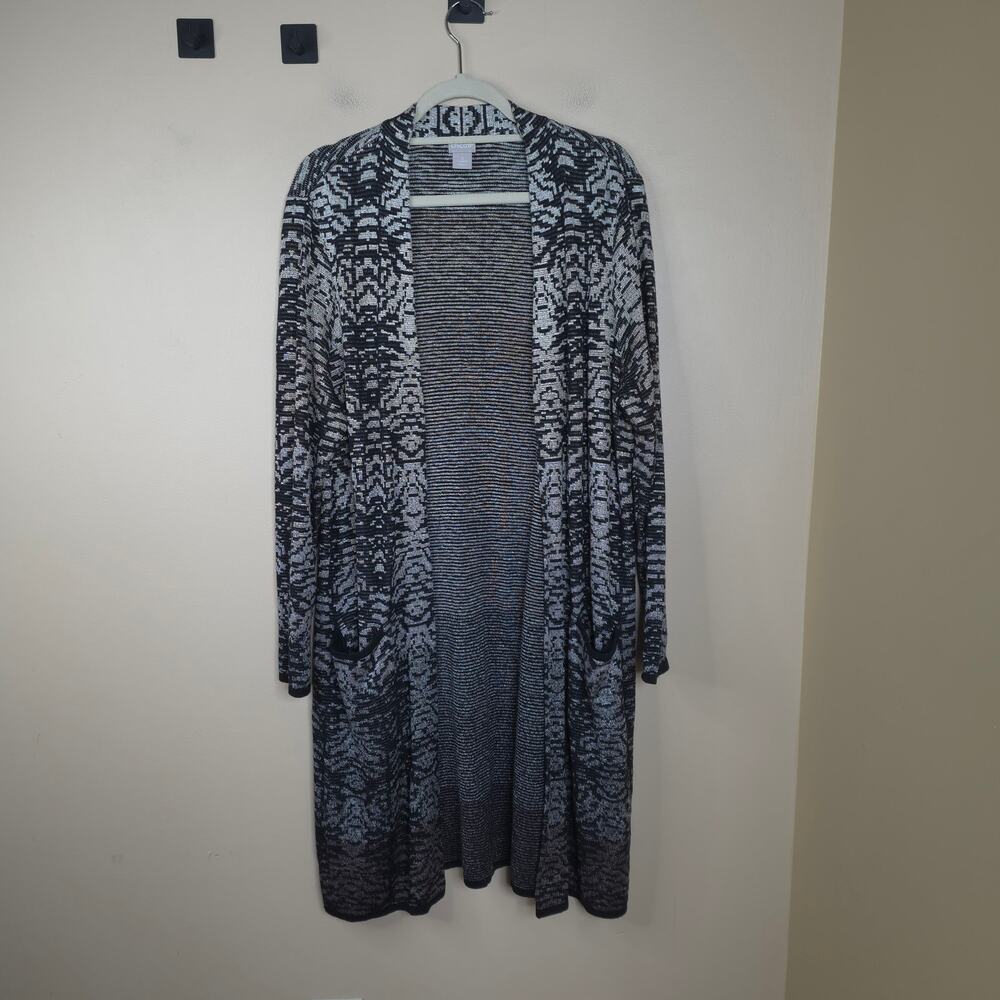 Chico's Open Front Drama Cardigan Sweater in Print Size XL